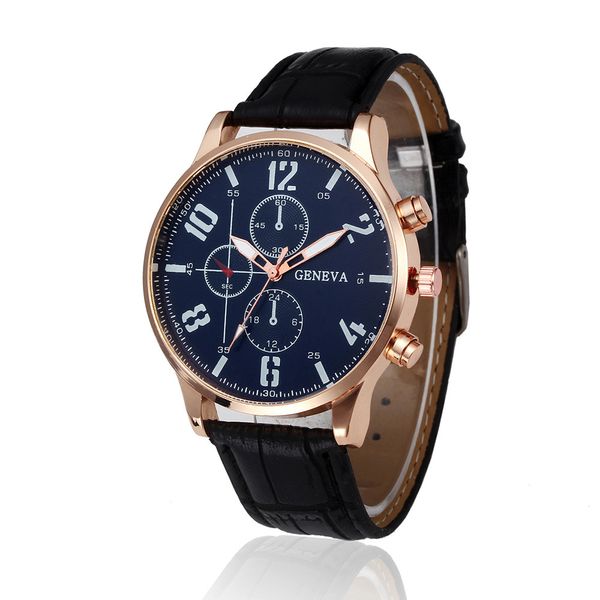 

new listing geneva men watch fashion male quartz-watch round dial clock casual leather wristwatch sport relojes masculino, Slivery;brown