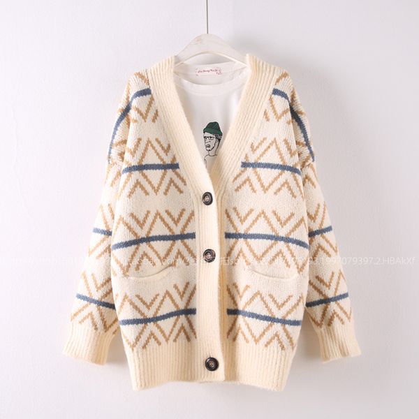 preppy style jacquard v-neck knitting cardigan wool sweater mori girl 2018 autumn winter, White;black
preppy style jacquard v-neck knitting cardigan wool sweater mori girl 2018 autumn winter, White;black
