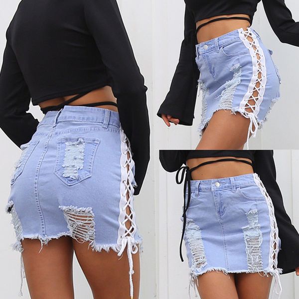 2018 new bind rope hole cowboy bust skirt high waist casua promote students cowboy short skirts, Black
2018 new bind rope hole cowboy bust skirt high waist casua promote students cowboy short skirts, Black