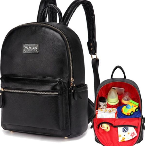colorland pu leather baby bag organizer tote diaper bags mom backpack mother maternity bags diaper backpack large nappy bag 
colorland pu leather baby bag organizer tote diaper bags mom backpack mother maternity bags diaper backpack large nappy bag
