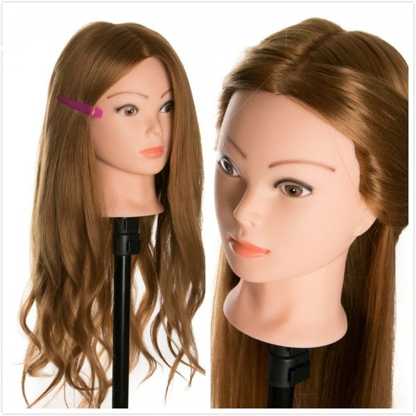

40 % Real Human Hair Training head dolls for hairdressers Mannequin Dolls blonde color styling head can be curled hair
