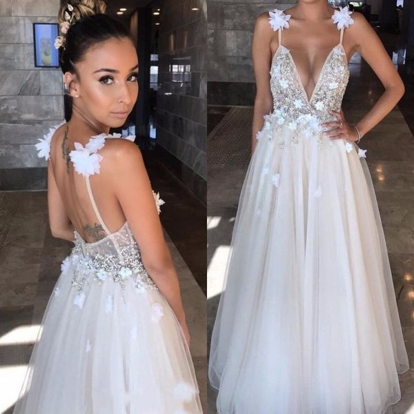 a-line fashion prom dresses deep v-neck sequins beaded petals applique party gowns attractive backless tulle evening dresses cheap, Black
a-line fashion prom dresses deep v-neck sequins beaded petals applique party gowns attractive backless tulle evening dresses cheap, Black