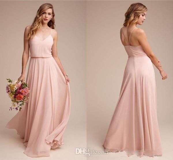 2018 pink chiffon v-neck spaghetti straps a-line bridesmaid dresses backless bridesmaid gowns beach plus size custom made vestidos de festa, White;pink
2018 pink chiffon v-neck spaghetti straps a-line bridesmaid dresses backless bridesmaid gowns beach plus size custom made vestidos de festa, White;pink