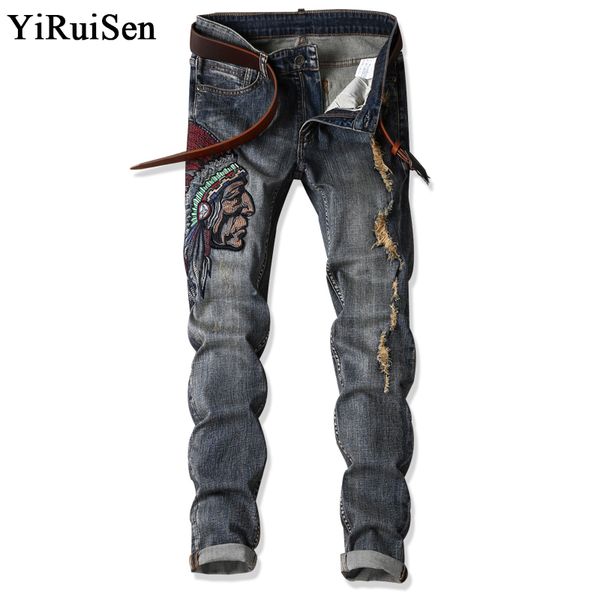 yiruisen brand patchwork and embroidery indian men's slim jeans casual long pants denim jeans for man clothing 29-38 size #1701, Blue
yiruisen brand patchwork and embroidery indian men's slim jeans casual long pants denim jeans for man clothing 29-38 size #1701, Blue