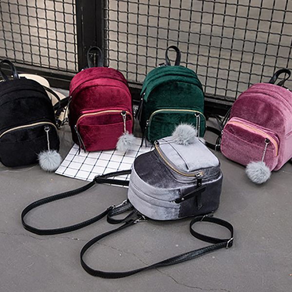 new fashion women zipper backpacks solid casual soft fur ball school girls pop shoulder bags 5 colors available 6h0085
new fashion women zipper backpacks solid casual soft fur ball school girls pop shoulder bags 5 colors available 6h0085