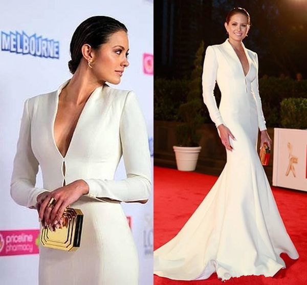 2018 deep v neck evening dresses with long sleeves mermaid dubai arabic abaya celebrity red carpet formal prom gowns, Black;red 
2018 deep v neck evening dresses with long sleeves mermaid dubai arabic abaya celebrity red carpet formal prom gowns, Black;red