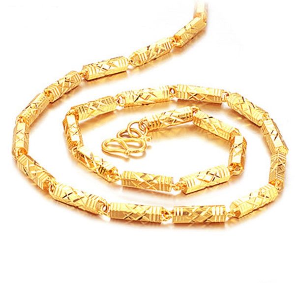 luxury 18k 51cm gold chain for men pendant link chain steel bamboo necklace gift for cool men jewelry gold-plated copper christmas gift, Silver
luxury 18k 51cm gold chain for men pendant link chain steel bamboo necklace gift for cool men jewelry gold-plated copper christmas gift, Silver