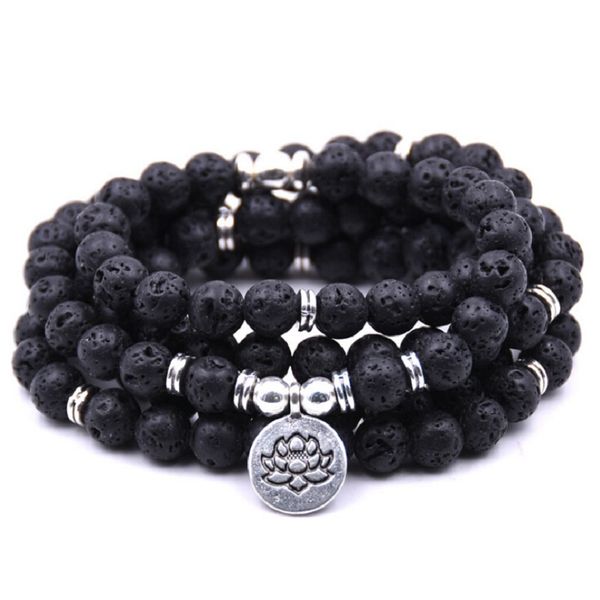 new design natural 8mm black volcanic rocks stone 108 mala beads bracelet or necklace yoga mediation for female or male prayer
new design natural 8mm black volcanic rocks stone 108 mala beads bracelet or necklace yoga mediation for female or male prayer