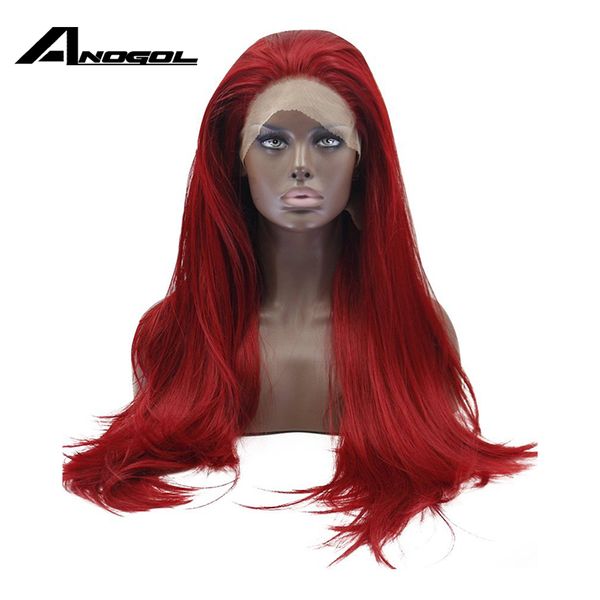 anogol handmade synthetic lace front wig glueless long straight red heat resistant fiber natural fully hair wigs for women, Black
anogol handmade synthetic lace front wig glueless long straight red heat resistant fiber natural fully hair wigs for women, Black