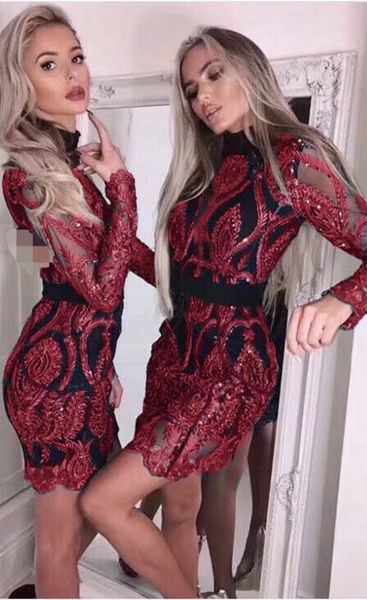 3 colors women new fashion long sleeve sequins lace red green bandage dress bodycon party dress, White;black
3 colors women new fashion long sleeve sequins lace red green bandage dress bodycon party dress, White;black
