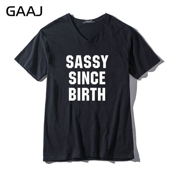 gaaj "sassy since birth" men & women t shirt v neck woman male t-shirt tees male short sleeve, White
gaaj "sassy since birth" men & women t shirt v neck woman male t-shirt tees male short sleeve, White