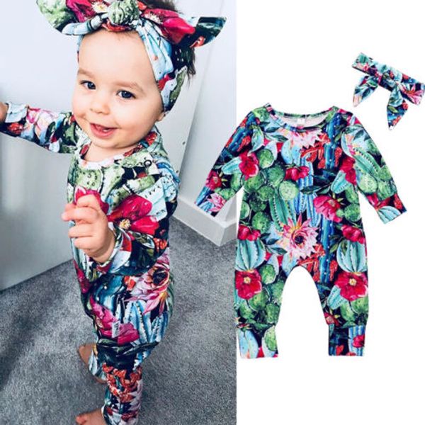 2018 brand new fashion newborn baby girls autumn outfits cactus floral long sleeves romper bow headband 2pcs cotton sets 0-24m, White
2018 brand new fashion newborn baby girls autumn outfits cactus floral long sleeves romper bow headband 2pcs cotton sets 0-24m, White