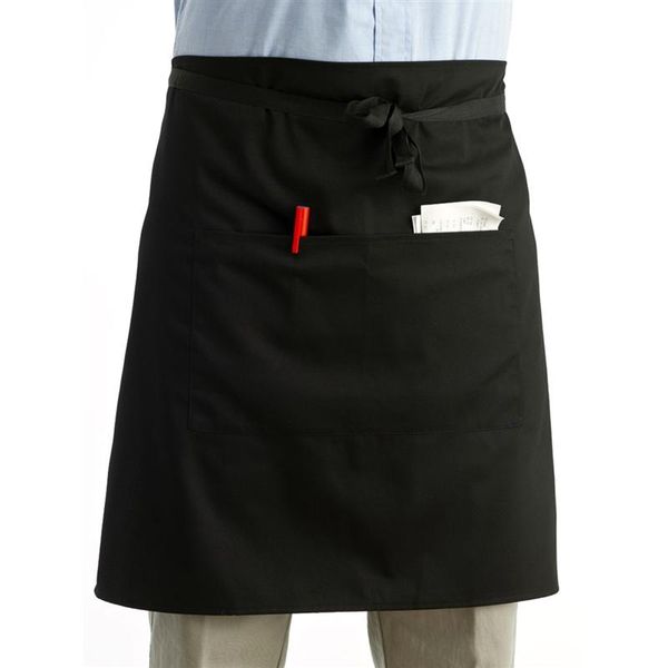 universal women men kitchen cooking waist apron short apron waiter with double pockets (black
universal women men kitchen cooking waist apron short apron waiter with double pockets (black