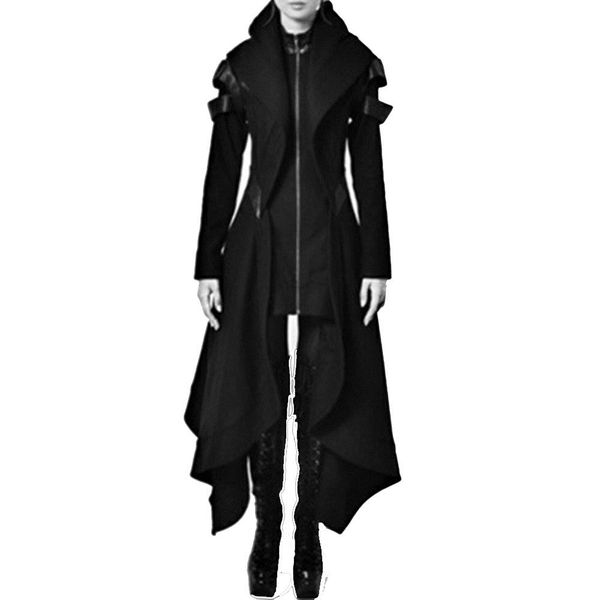 2018 autumn gothic trench vintage fashion women overcoats slim plain belt girls winter warm black female gothic coats s18101102
2018 autumn gothic trench vintage fashion women overcoats slim plain belt girls winter warm black female gothic coats s18101102