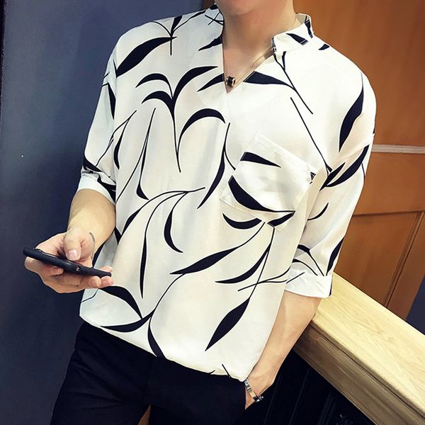 2018 halen the new listing fashion cityboy trend personality summer wear pattern fivepence sleeve shirt wicker ing, White;black
2018 halen the new listing fashion cityboy trend personality summer wear pattern fivepence sleeve shirt wicker ing, White;black