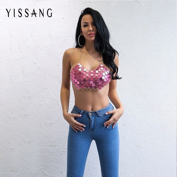 yissang halter backless bralette vest camis tank gold rose red summer beach party club shine, White
yissang halter backless bralette vest camis tank gold rose red summer beach party club shine, White