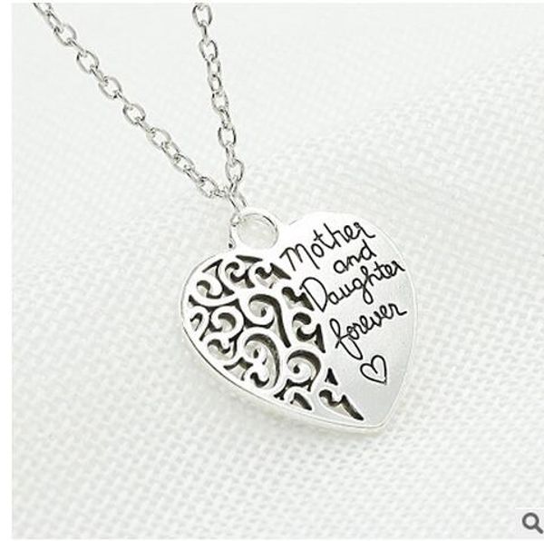 n453 2017 new mother and daughter forever hollow heart pendant necklace love gifts mothers day, Silver
n453 2017 new mother and daughter forever hollow heart pendant necklace love gifts mothers day, Silver