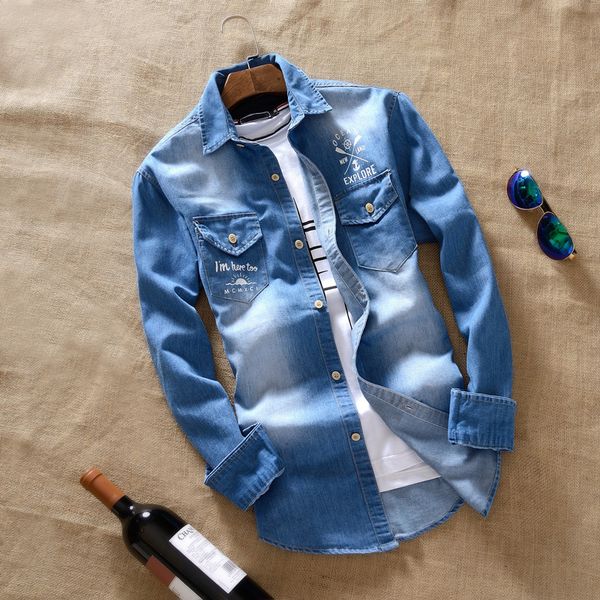 2018 autumn outfit new men denim shirt of cultivate one's morality long sleeve shirt young and thin, White;black
2018 autumn outfit new men denim shirt of cultivate one's morality long sleeve shirt young and thin, White;black
