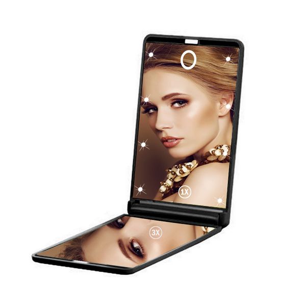 led lighted makeup mirror portable vanity mirror 8 led folding cosmetic mirrors 3x magnifying pocket glasses makeup accessories
led lighted makeup mirror portable vanity mirror 8 led folding cosmetic mirrors 3x magnifying pocket glasses makeup accessories