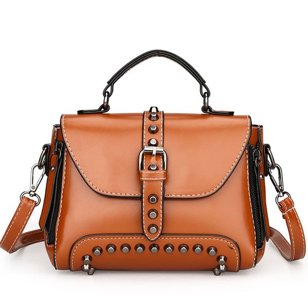 vintage 2018 new shoulder bags women wax oil leather handbags female fashion rivet school crossbody bag casual tote
vintage 2018 new shoulder bags women wax oil leather handbags female fashion rivet school crossbody bag casual tote