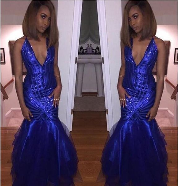 sparkly sequin v neck african prom dresses royal blue evening dresses mermaid evening gowns graduation dresses party dress custom made, Black
sparkly sequin v neck african prom dresses royal blue evening dresses mermaid evening gowns graduation dresses party dress custom made, Black