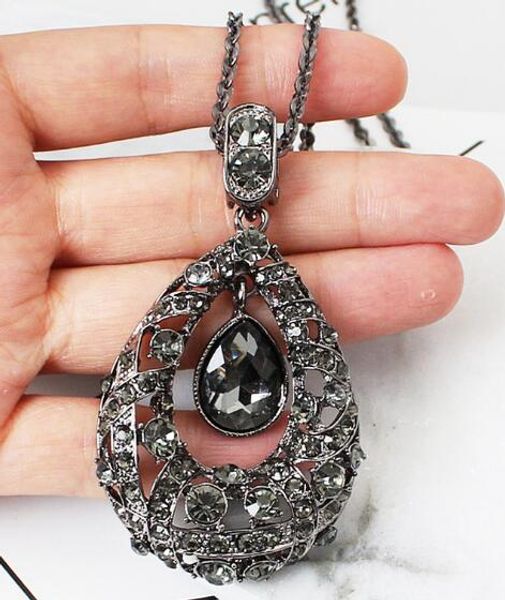 new style european and american jewelry crystal gem necklace fashion drop long sweater chain high-end crystal pendant fashion classic delica, Silver
new style european and american jewelry crystal gem necklace fashion drop long sweater chain high-end crystal pendant fashion classic delica, Silver