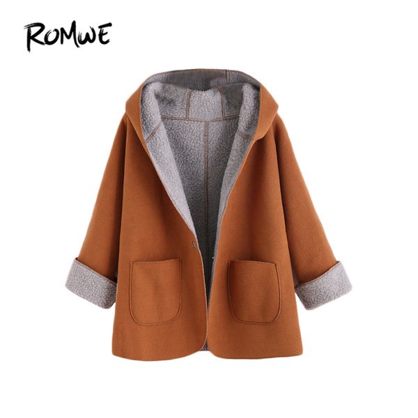 romwe women's winter designer coats fashion winter coats women khaki contrast sherpa lining single button hooded coat s18101102, Black
romwe women's winter designer coats fashion winter coats women khaki contrast sherpa lining single button hooded coat s18101102, Black