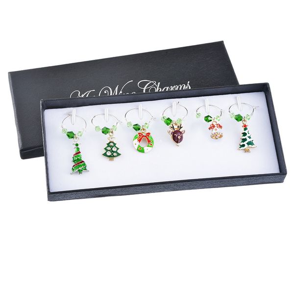 1set/6pcs green enamel wine glass charms metal christmas series charms fit wine marker christmas table decor new year gift, Bronze;silver
1set/6pcs green enamel wine glass charms metal christmas series charms fit wine marker christmas table decor new year gift, Bronze;silver