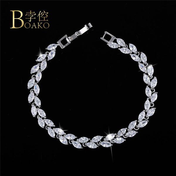 boako cubic zirconia bracelets jewelry silver color leaf charm cz crystal female bracelets bangles for women pulseira masculina, Black
boako cubic zirconia bracelets jewelry silver color leaf charm cz crystal female bracelets bangles for women pulseira masculina, Black