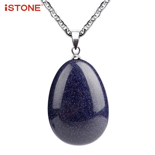 istone water drop pendant necklaces with stainless steel chain 20 inch blue sand/green sand natural gemstone for men and women, Silver
istone water drop pendant necklaces with stainless steel chain 20 inch blue sand/green sand natural gemstone for men and women, Silver