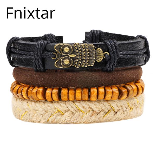 fnixtar punk style new fashion owl leather bracelet men multilayer bead bracelet for women men handmade wristband rope jewelry, Golden;silver
fnixtar punk style new fashion owl leather bracelet men multilayer bead bracelet for women men handmade wristband rope jewelry, Golden;silver