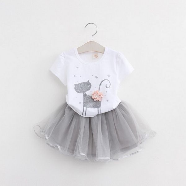 2018 children girls new summer sets kids cute cartoon flower cotton t-shirt + mesh skirt clothing set 3-8 years, White
2018 children girls new summer sets kids cute cartoon flower cotton t-shirt + mesh skirt clothing set 3-8 years, White