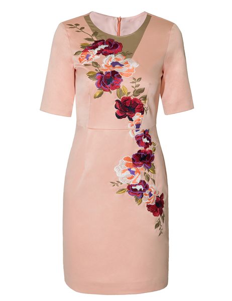 luxury women embroidery sheath dress round neck short sleeve party dresses 12k587, White;black
luxury women embroidery sheath dress round neck short sleeve party dresses 12k587, White;black