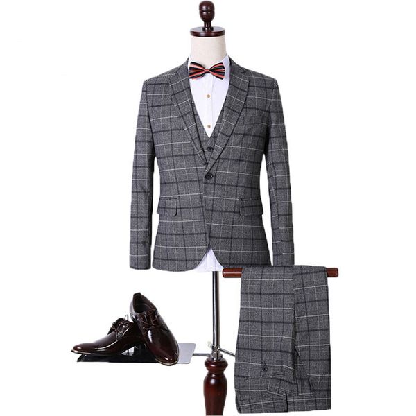 mens grey plaid suit dress vestido costume homme 2016 new arrival brand korean style slim fit groom suits for men m-3xl 260, White;black
mens grey plaid suit dress vestido costume homme 2016 new arrival brand korean style slim fit groom suits for men m-3xl 260, White;black
