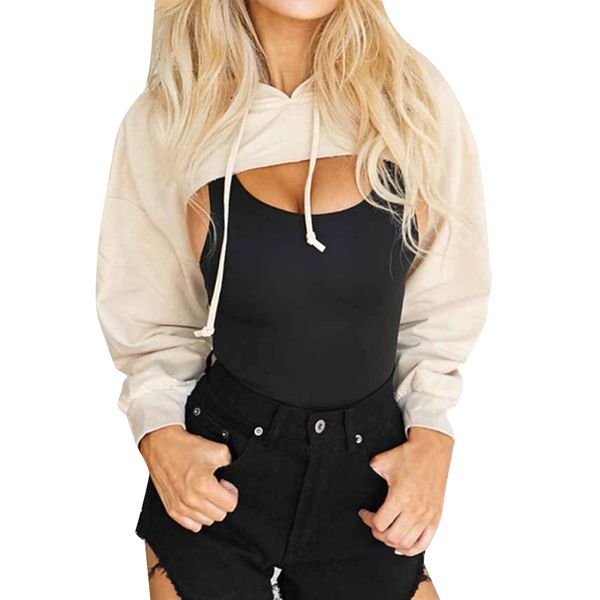 lasperal 2018 new hooded hoodies women fashion solid long sleeve cropped sweatshirt female streetwear crop pullovers, Black
lasperal 2018 new hooded hoodies women fashion solid long sleeve cropped sweatshirt female streetwear crop pullovers, Black