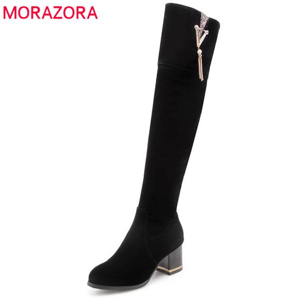 morazora 2018 new arrival over the knee boots women solid colors winter boots round toe square heels long casual shoes, Black
morazora 2018 new arrival over the knee boots women solid colors winter boots round toe square heels long casual shoes, Black