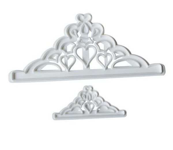home garden 2pcs crown set plastic fondant cutter cake mold biscuit cookie cupcake decorating tools sugarcraft cake er bakeware