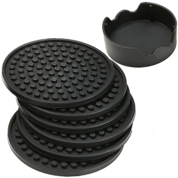 4.3inch 6pcs/set black round silicone drink coasters cup mat cup costers tableware with holder 60pcs aaa780
4.3inch 6pcs/set black round silicone drink coasters cup mat cup costers tableware with holder 60pcs aaa780