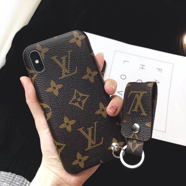 

classic design pendents phone case for iphone x xs xr max 8 8p 7 7p 6 plus pu leather cases brand shell for iphonex 7plus 8plus cover