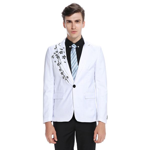 new embroidered casual blazer for men regular fashion office jacket slim print men casual wears, White;black
new embroidered casual blazer for men regular fashion office jacket slim print men casual wears, White;black