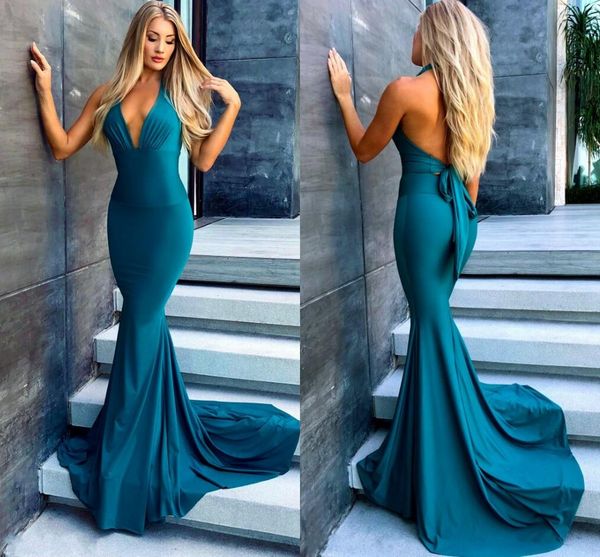 mermaid evening dresses 2018 deep v neck halter spandex backless evening gowns formal prom dresses sweep train, Black;red
mermaid evening dresses 2018 deep v neck halter spandex backless evening gowns formal prom dresses sweep train, Black;red
