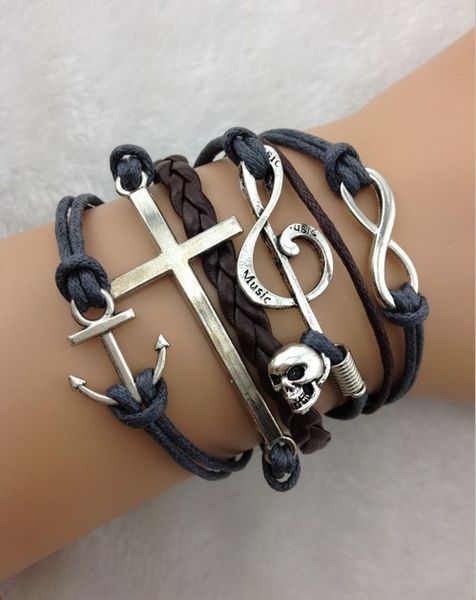 1pcs infinity handmade bracelet.metal charm,wax cord,leather bracelet fashionable jewerlly bracelet 1740, Golden;silver
1pcs infinity handmade bracelet.metal charm,wax cord,leather bracelet fashionable jewerlly bracelet 1740, Golden;silver