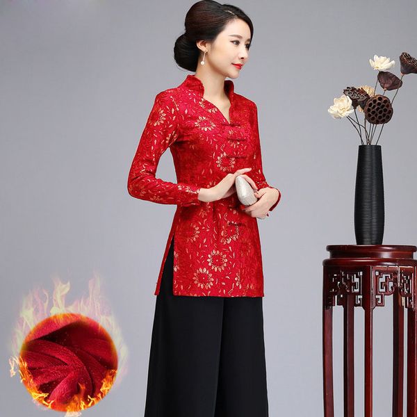 v-neck thick floral shirt chinese classic women long winter plus velvet blouse lace handmade button tang clothing 5xl, White
v-neck thick floral shirt chinese classic women long winter plus velvet blouse lace handmade button tang clothing 5xl, White
