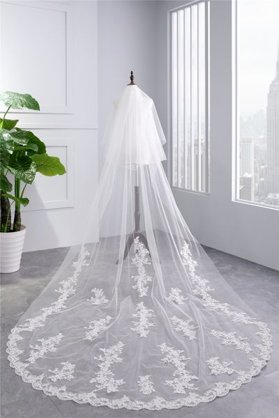 2018 new long white ivory wedding veil appliques lace beaded bridal veils bride wedding accessories for wedding dresses qc1209, Black
2018 new long white ivory wedding veil appliques lace beaded bridal veils bride wedding accessories for wedding dresses qc1209, Black