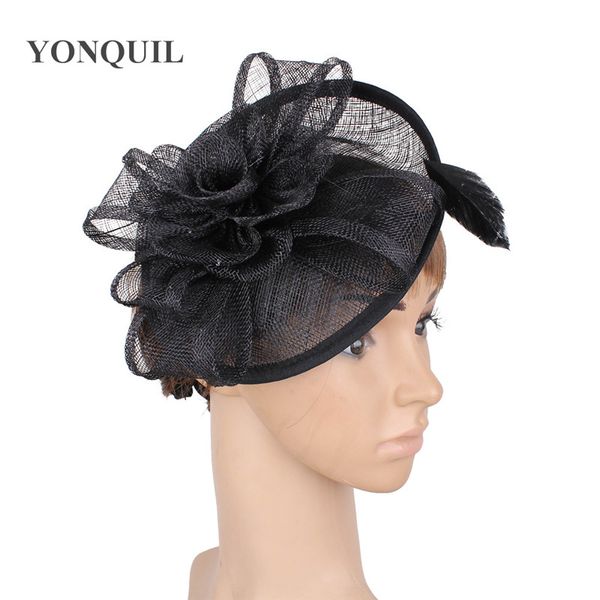 vintage black sinamay base fascinator headwear wedding bridal accessories with feather millinery cocktail hat myq028
vintage black sinamay base fascinator headwear wedding bridal accessories with feather millinery cocktail hat myq028