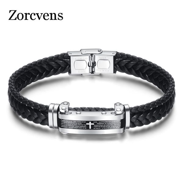 zorcvens new fashion jewelry unique design braid wristband cross stainless steel leather bracelet bangle for men, Golden;silver
zorcvens new fashion jewelry unique design braid wristband cross stainless steel leather bracelet bangle for men, Golden;silver