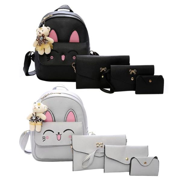 4pcs/set pu leather cat backpack women shoulder bag backpack clutch bag female backpacks rucksack women
4pcs/set pu leather cat backpack women shoulder bag backpack clutch bag female backpacks rucksack women