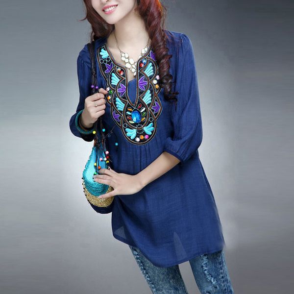 summer large size loose long blouse women plus size white blue red green casual fashion beading embroidery shirt big blusa
summer large size loose long blouse women plus size white blue red green casual fashion beading embroidery shirt big blusa