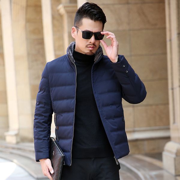 2018 new winter causal new men's down coat youth short section collar fur collar warm white duck down jacket, Black
2018 new winter causal new men's down coat youth short section collar fur collar warm white duck down jacket, Black