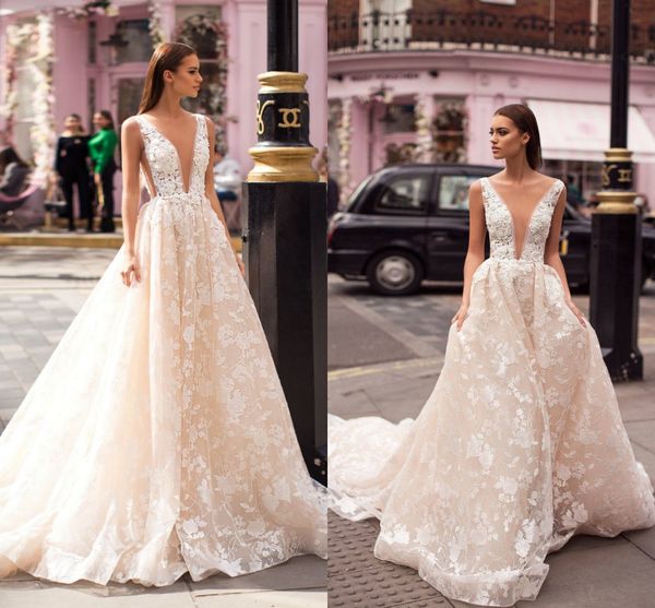 2019 berta sexy v-образным вырезом без спинки свадебные платья шампанское элегантные стороны выреза кружева аппликация свадебные платья, White
2019 berta sexy v-образным вырезом без спинки свадебные платья шампанское элегантные стороны выреза кружева аппликация свадебные платья, White